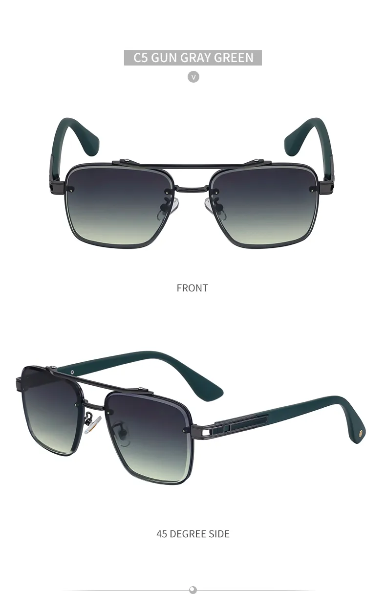 Retro Streetwear Color Block Pc Square Full Frame Men's Sunglasses display picture 6
