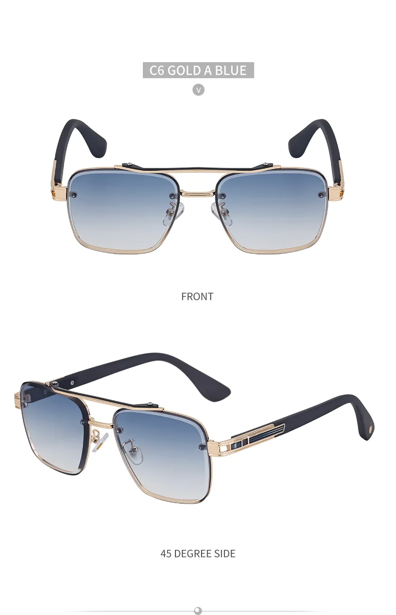 Retro Streetwear Color Block Pc Square Full Frame Men's Sunglasses display picture 7