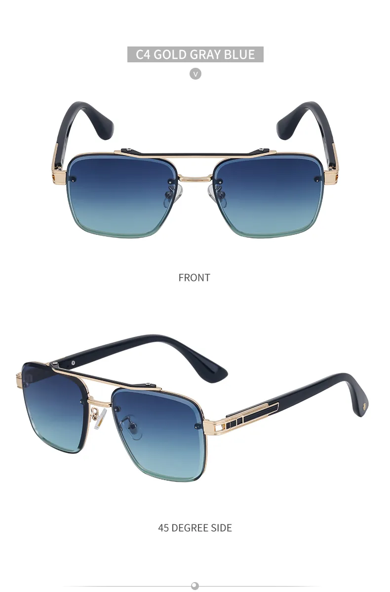 Retro Streetwear Color Block Pc Square Full Frame Men's Sunglasses display picture 8