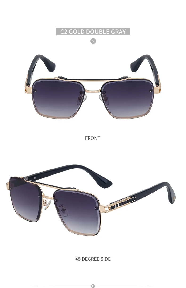 Retro Streetwear Color Block Pc Square Full Frame Men's Sunglasses display picture 16