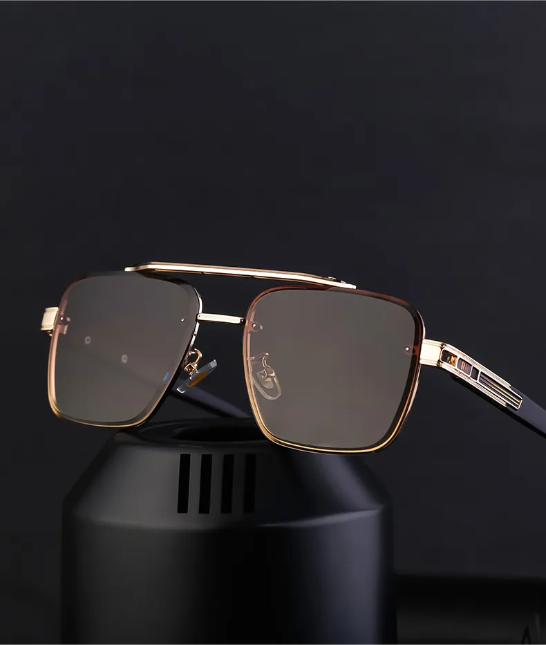 Retro Streetwear Color Block Pc Square Full Frame Men's Sunglasses display picture 17