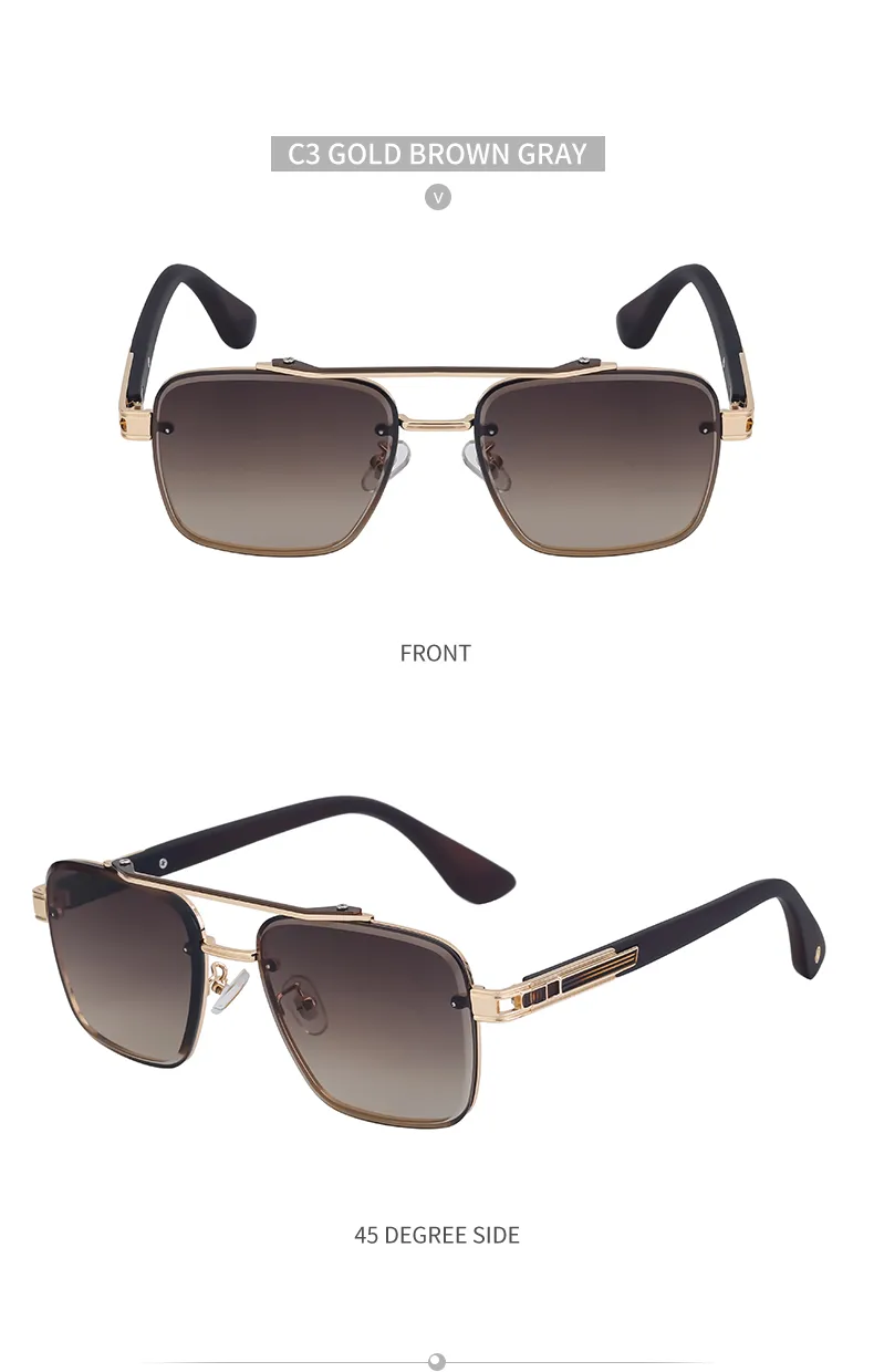 Retro Streetwear Color Block Pc Square Full Frame Men's Sunglasses display picture 12