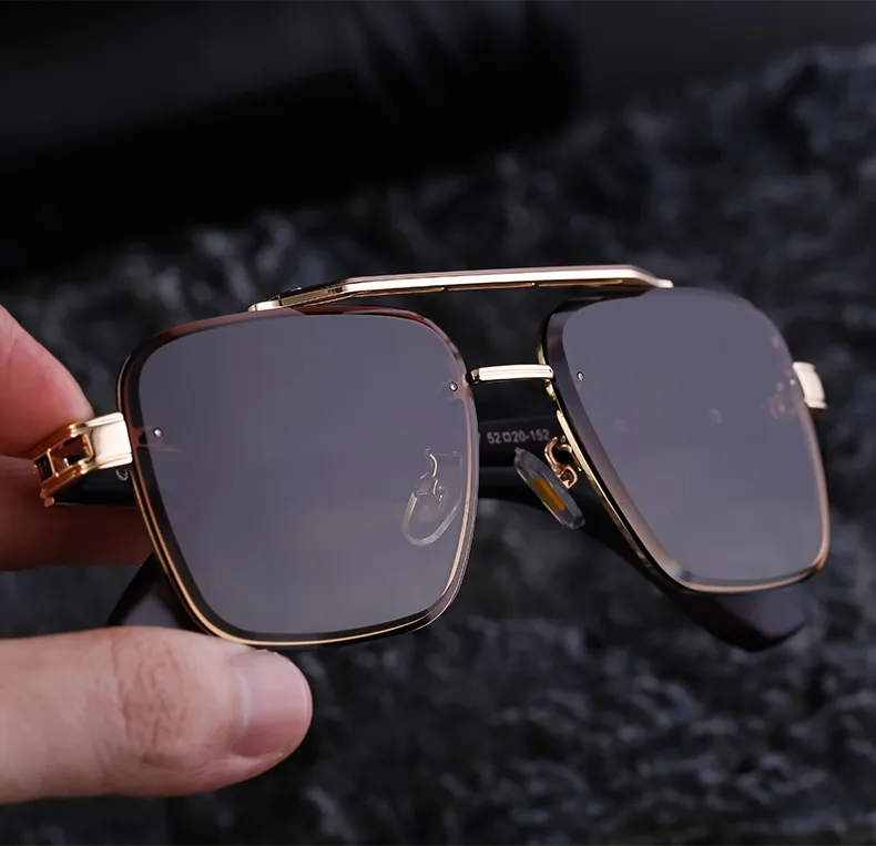 Retro Streetwear Color Block Pc Square Full Frame Men's Sunglasses display picture 4