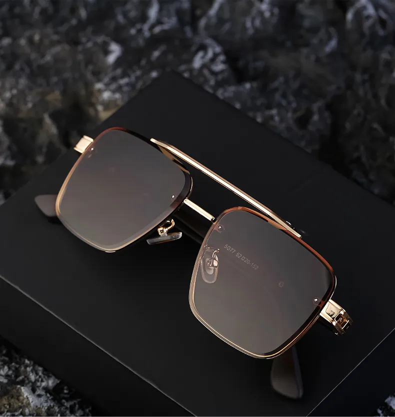 Retro Streetwear Color Block Pc Square Full Frame Men's Sunglasses display picture 19