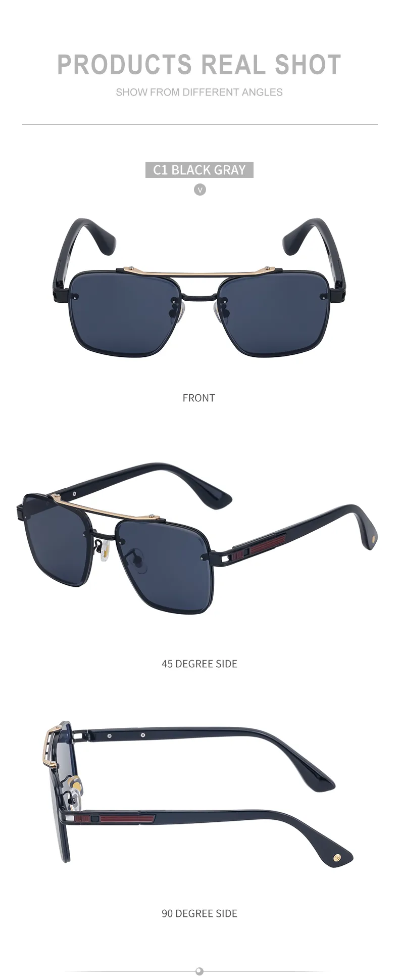 Retro Streetwear Color Block Pc Square Full Frame Men's Sunglasses display picture 14