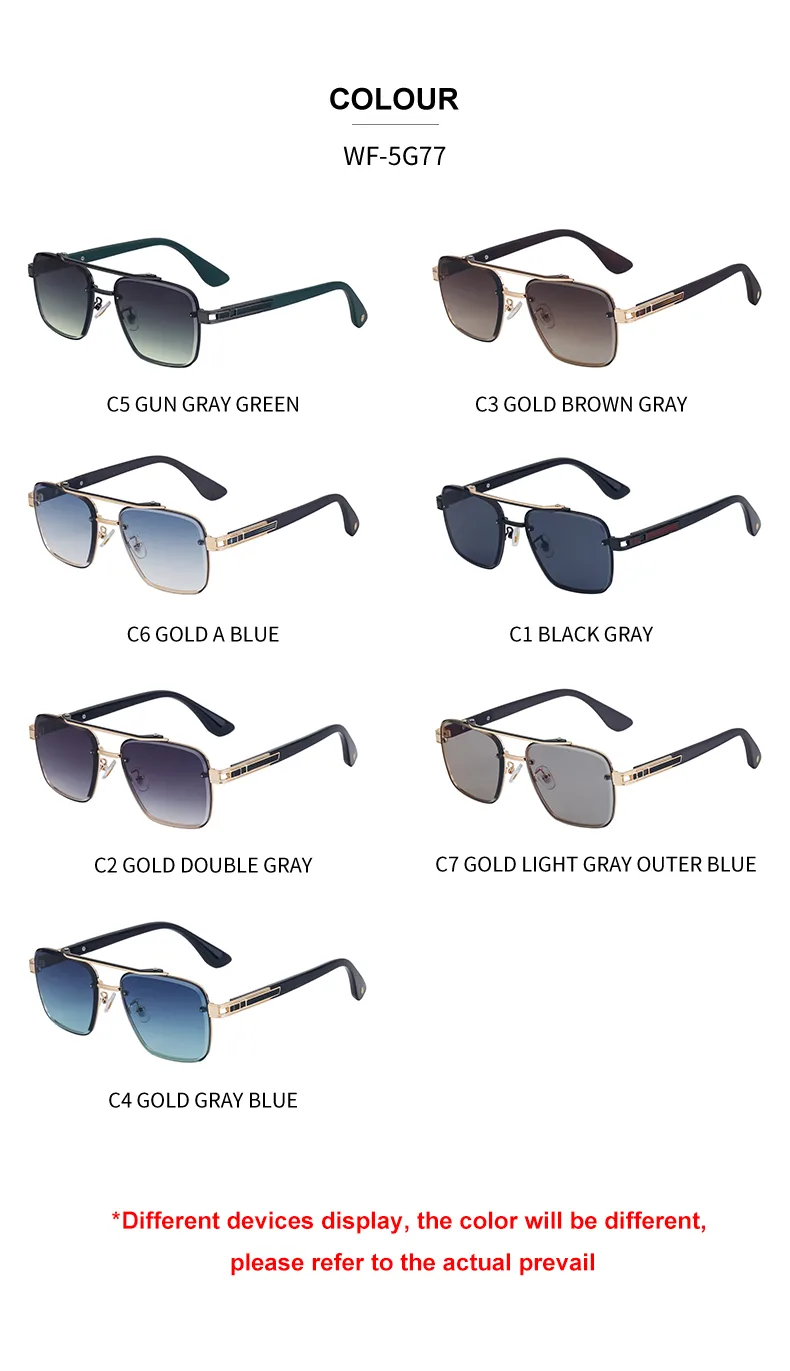 Retro Ropa De Calle Bloque De Color Ordenador Personal Cuadrado Fotograma Completo Gafas De Sol Hombre display picture 18