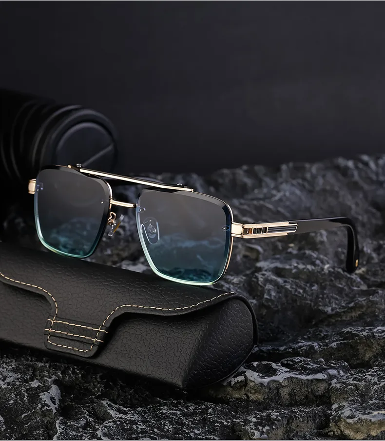 Retro Streetwear Color Block Pc Square Full Frame Men's Sunglasses display picture 24