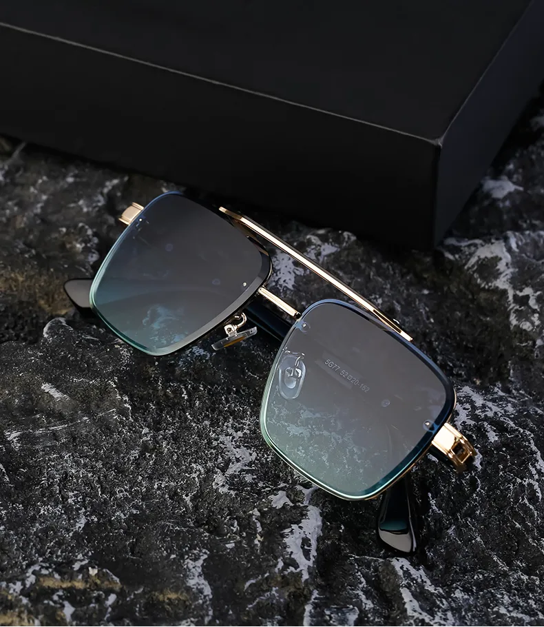 Retro Ropa De Calle Bloque De Color Ordenador Personal Cuadrado Fotograma Completo Gafas De Sol Hombre display picture 25