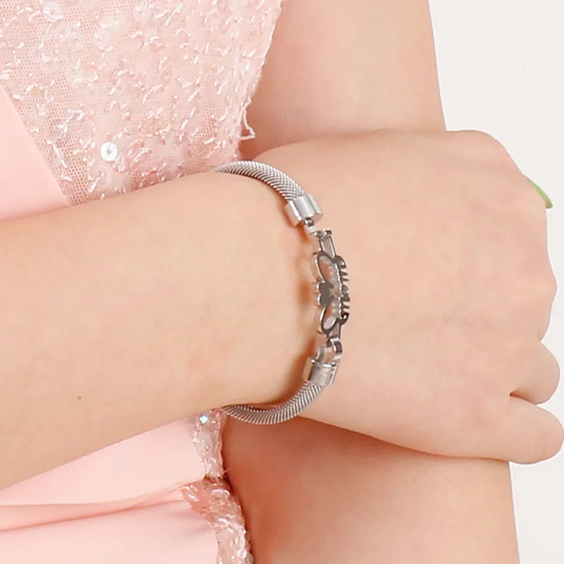 Lettre Style Simple Plaqué Or 18K Acier Inoxydable 304 Bracelet De Gros display picture 4