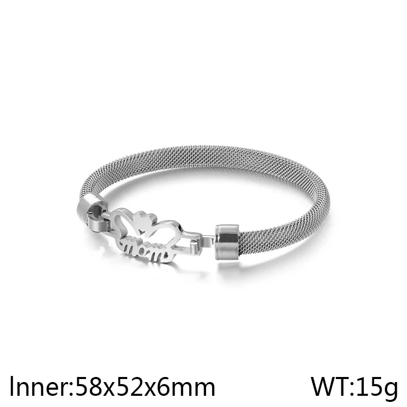 Letra Estilo Simple Chapados en oro de 18k Acero Inoxidable 304 Brazalete Venta Al Por Mayor display picture 1