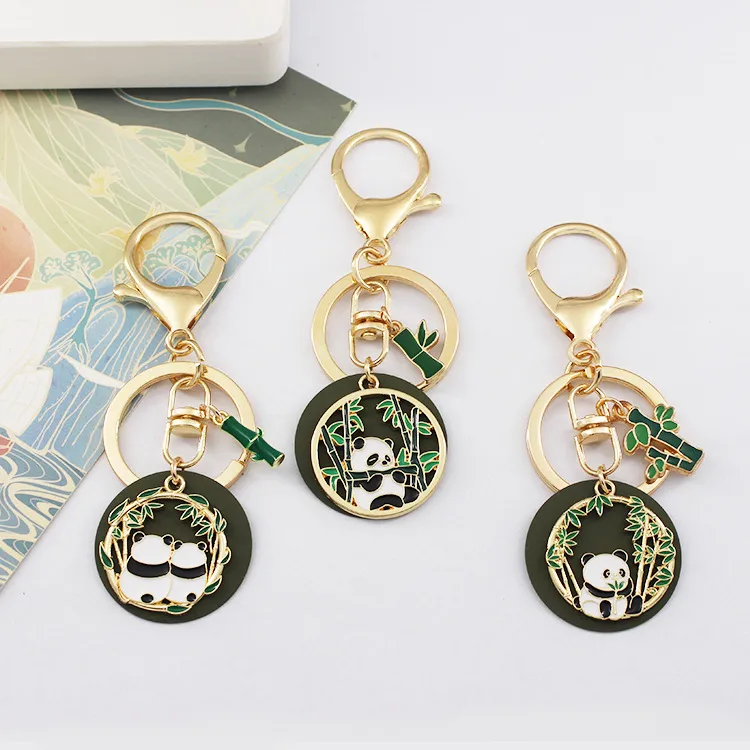 Cute Panda Flower Flower Keychain  Style Internet Celebrity Chengdu Flower Panda Couple Pendant Bag Creative Hanging Ornaments display picture 1