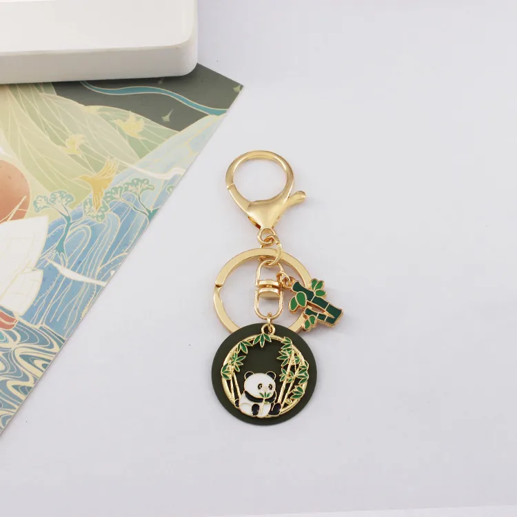 Cute Panda Flower Flower Keychain  Style Internet Celebrity Chengdu Flower Panda Couple Pendant Bag Creative Hanging Ornaments display picture 5