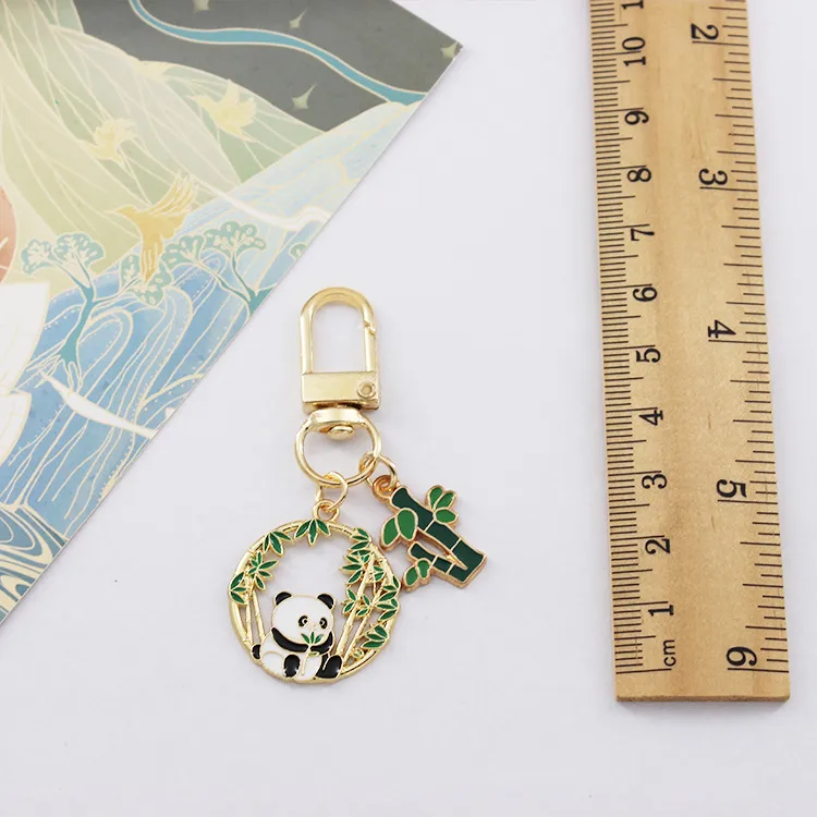 Cute Panda Flower Flower Keychain  Style Internet Celebrity Chengdu Flower Panda Couple Pendant Bag Creative Hanging Ornaments display picture 11
