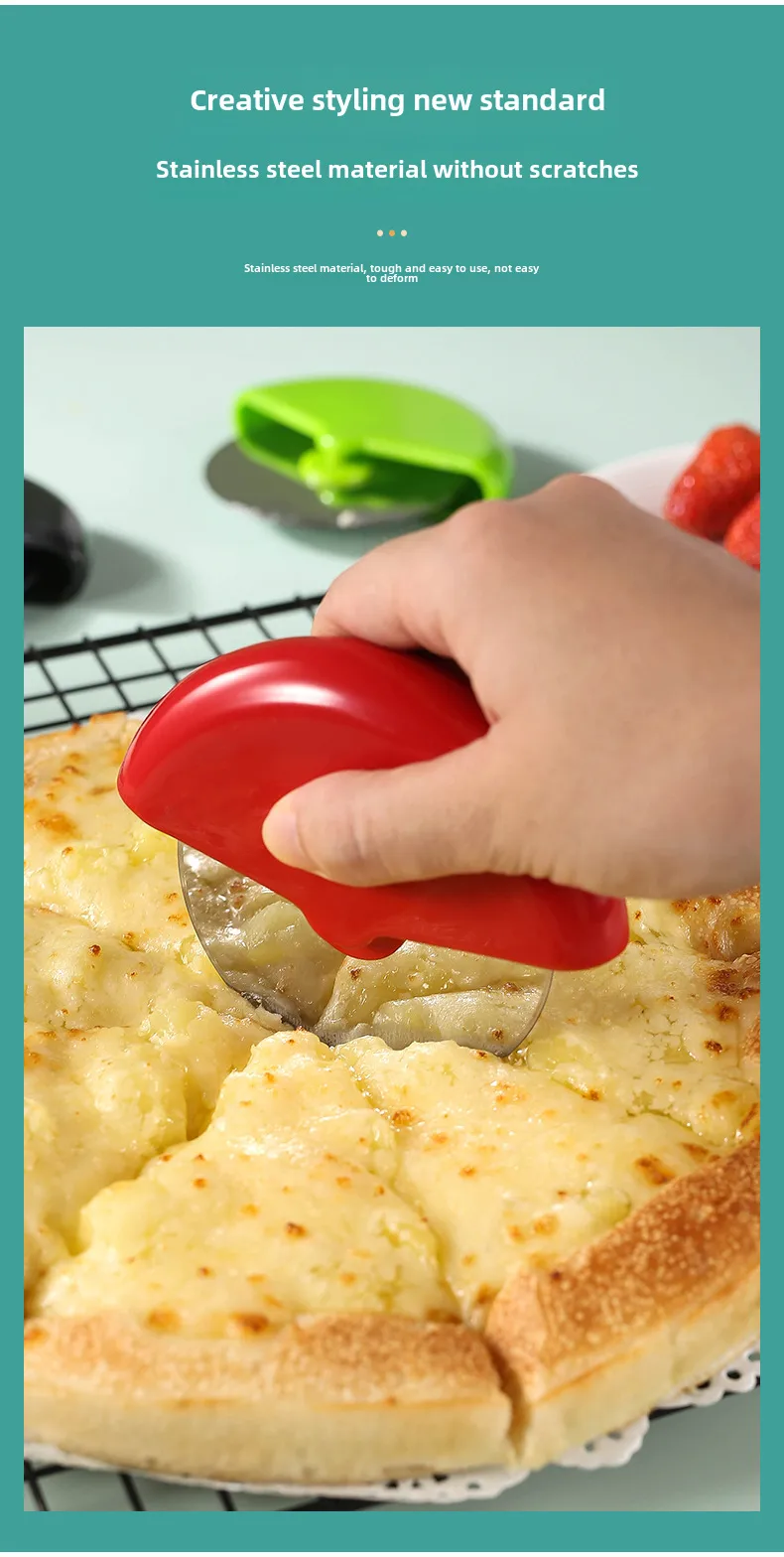 Stainless Steel Pizza Cutter Round Roller Cutter Baking Tools Kitchen Modern Minimalist display picture 3