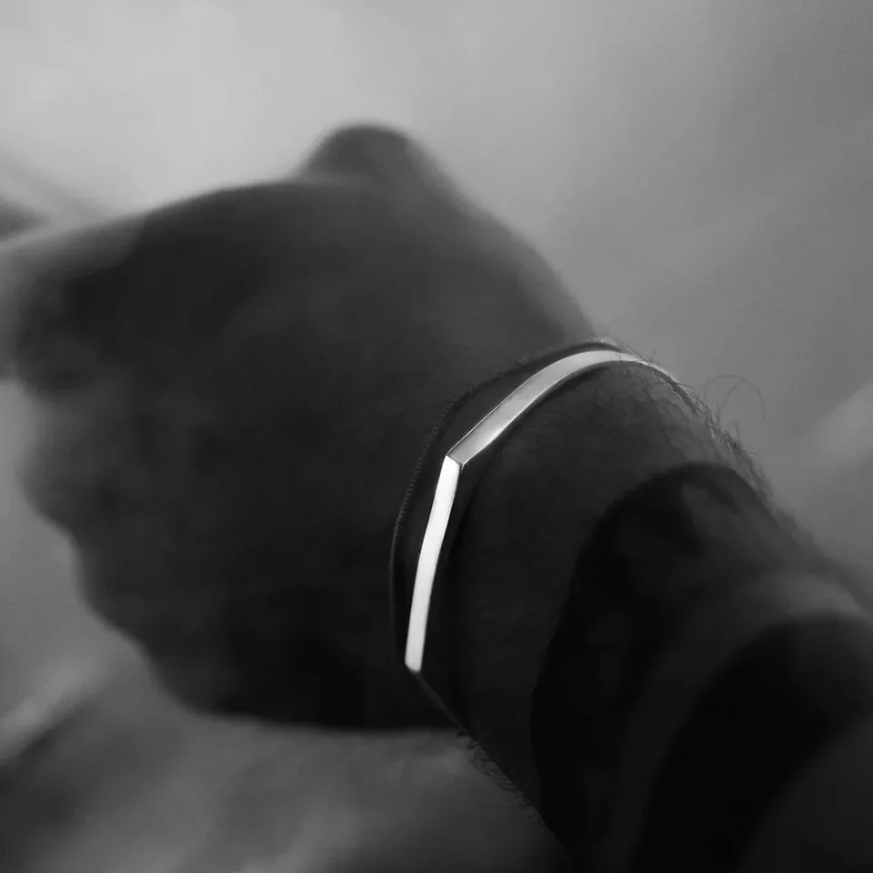 Solid Color Simple Style Streetwear Commute 18K Gold Plated White Gold Plated 304 Stainless Steel Bangle Wholesale display picture 4