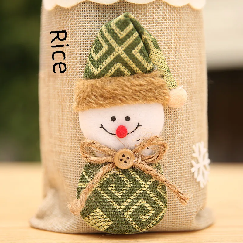 Christmas Wine Bottle Cover Wine Bag Linen Christmas New Champagne Wine Bottle Cover Red Wine Bottle Bag Dining Table Dress Products display picture 6