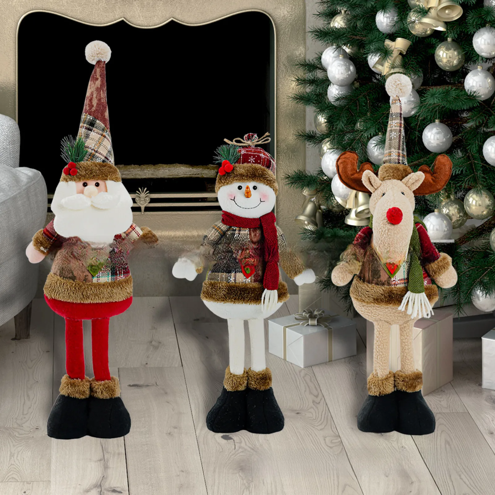 Christmas Doll Christmas Retractable Elderly Snowman Elk Christmas Decoration Supplies Christmas Atmosphere Decorations display picture 4