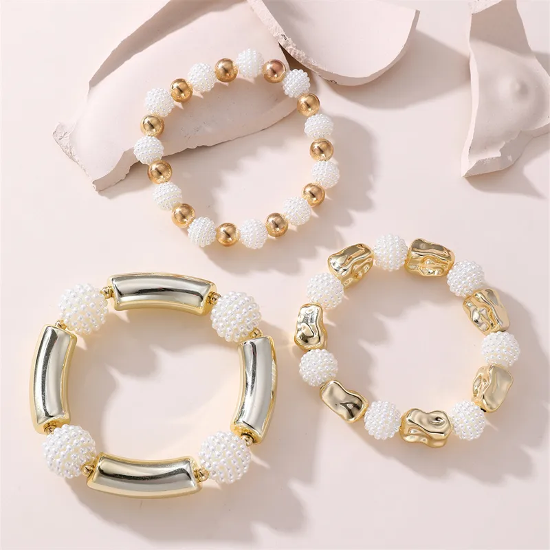 Solid Color Retro Simple Style Commute Alloy Plastic Bracelets Wholesale display picture 4