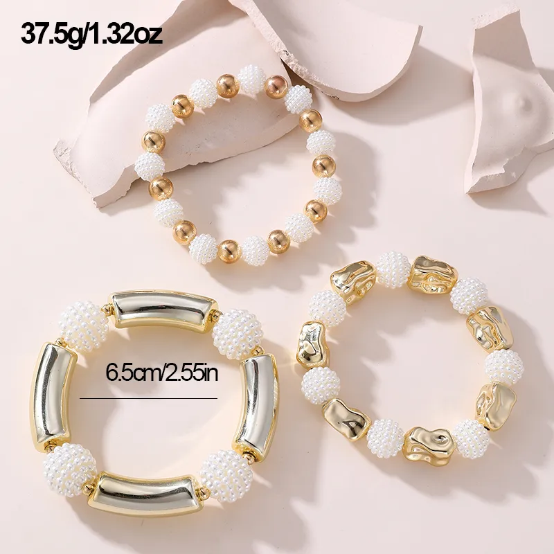 Solid Color Retro Simple Style Commute Alloy Plastic Bracelets Wholesale display picture 6