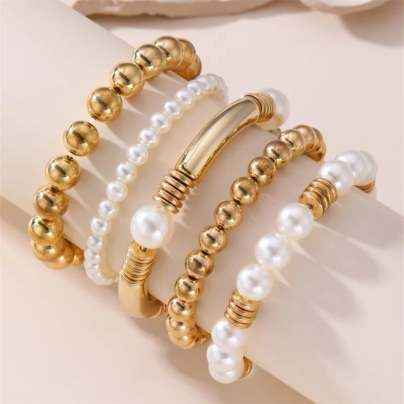 Solid Color Retro Simple Style Commute Alloy Plastic Bracelets Wholesale display picture 16
