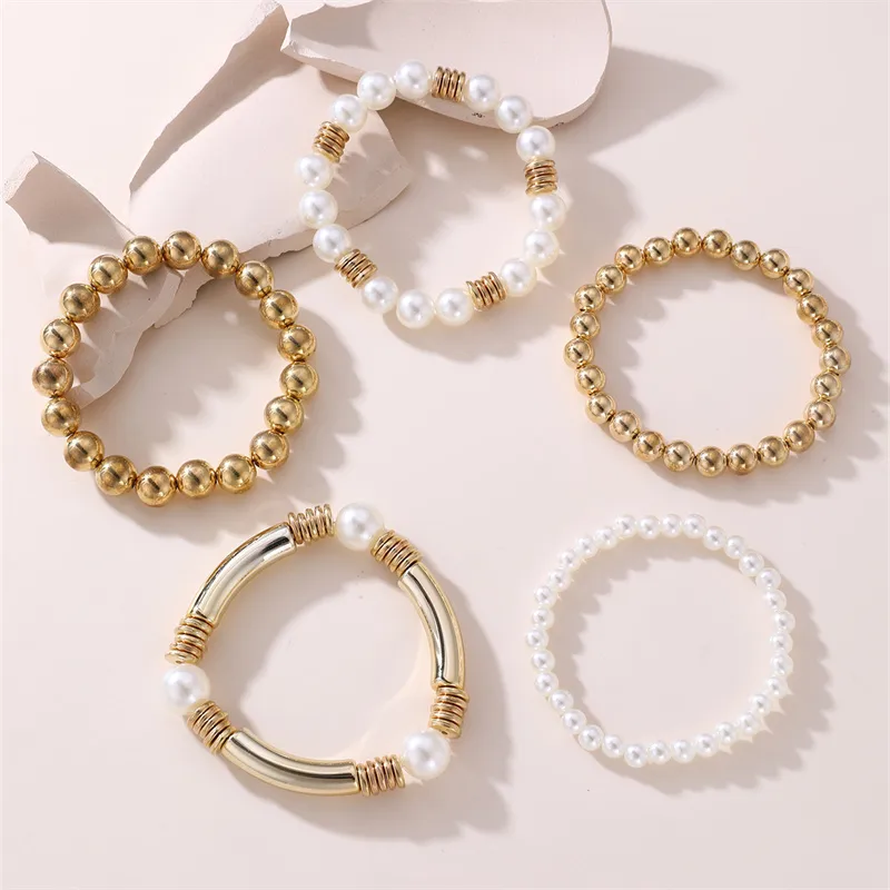 Solid Color Retro Simple Style Commute Alloy Plastic Bracelets Wholesale display picture 14