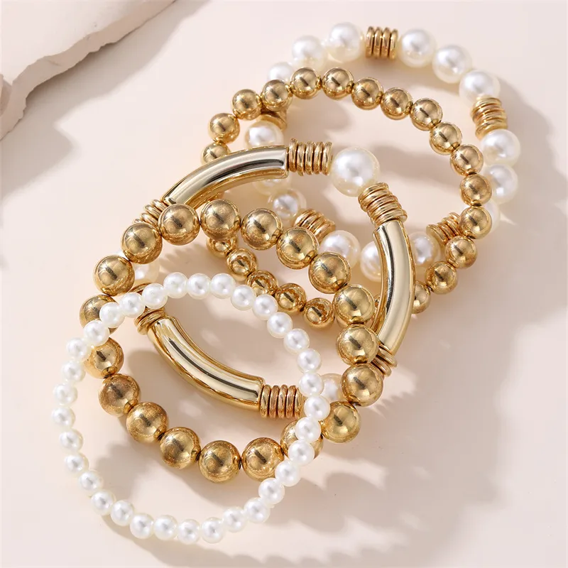 Solid Color Retro Simple Style Commute Alloy Plastic Bracelets Wholesale display picture 19