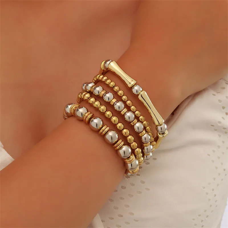 Solid Color Retro Simple Style Commute Alloy Plastic Bracelets Wholesale display picture 28