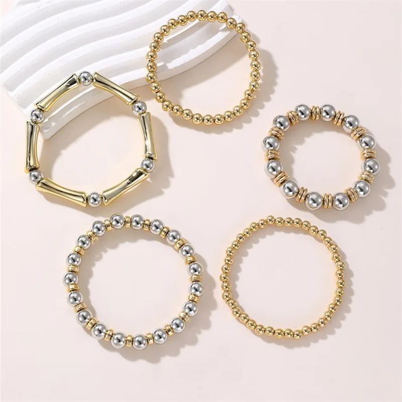 Solid Color Retro Simple Style Commute Alloy Plastic Bracelets Wholesale display picture 26