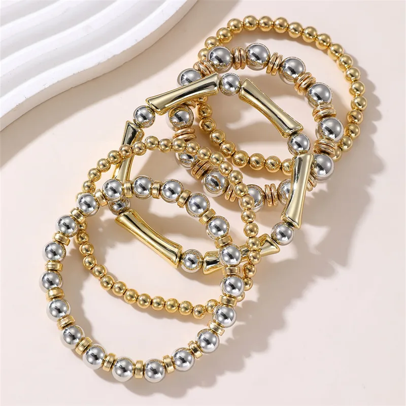 Solid Color Retro Simple Style Commute Alloy Plastic Bracelets Wholesale display picture 31