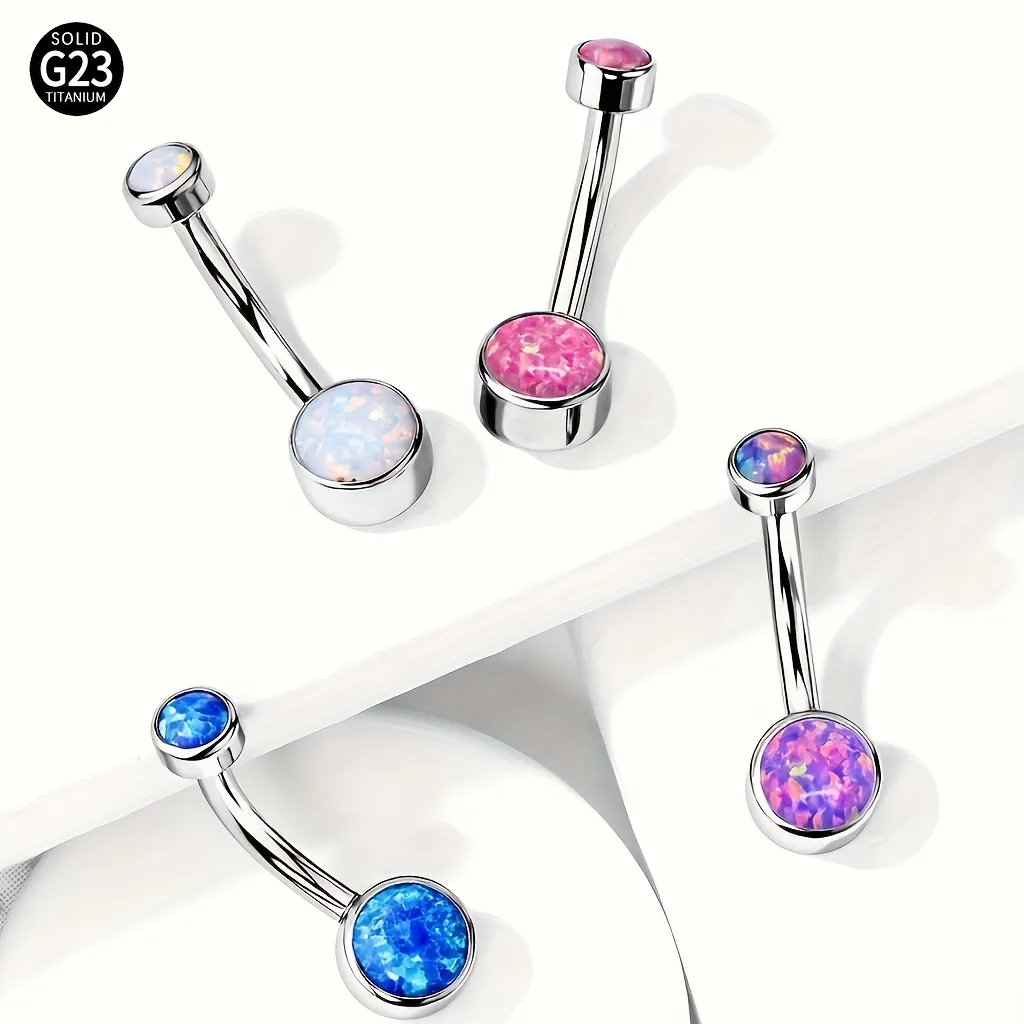 1 Piece Titanium Alloy Hip-Hop Simple Style Semicircle Belly Rings display picture 2