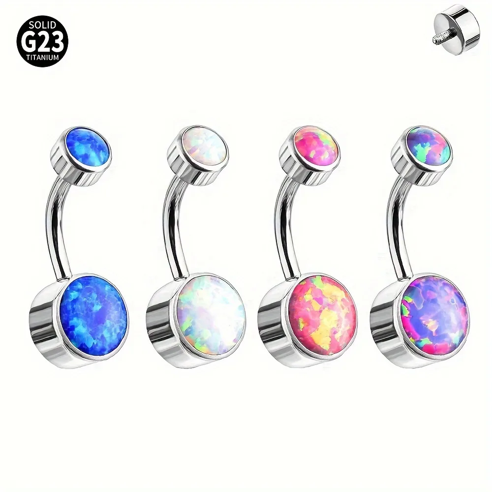 1 Piece Titanium Alloy Hip-Hop Simple Style Semicircle Belly Rings display picture 1