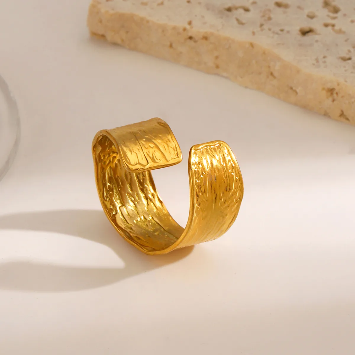 18K Gold-Plated Stainless Steel Open Ring