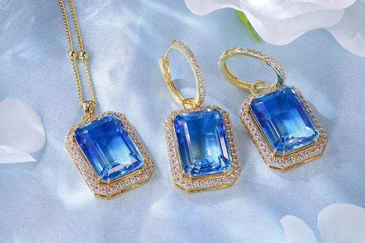 Square Copper Plating Jewelry Set display picture 11