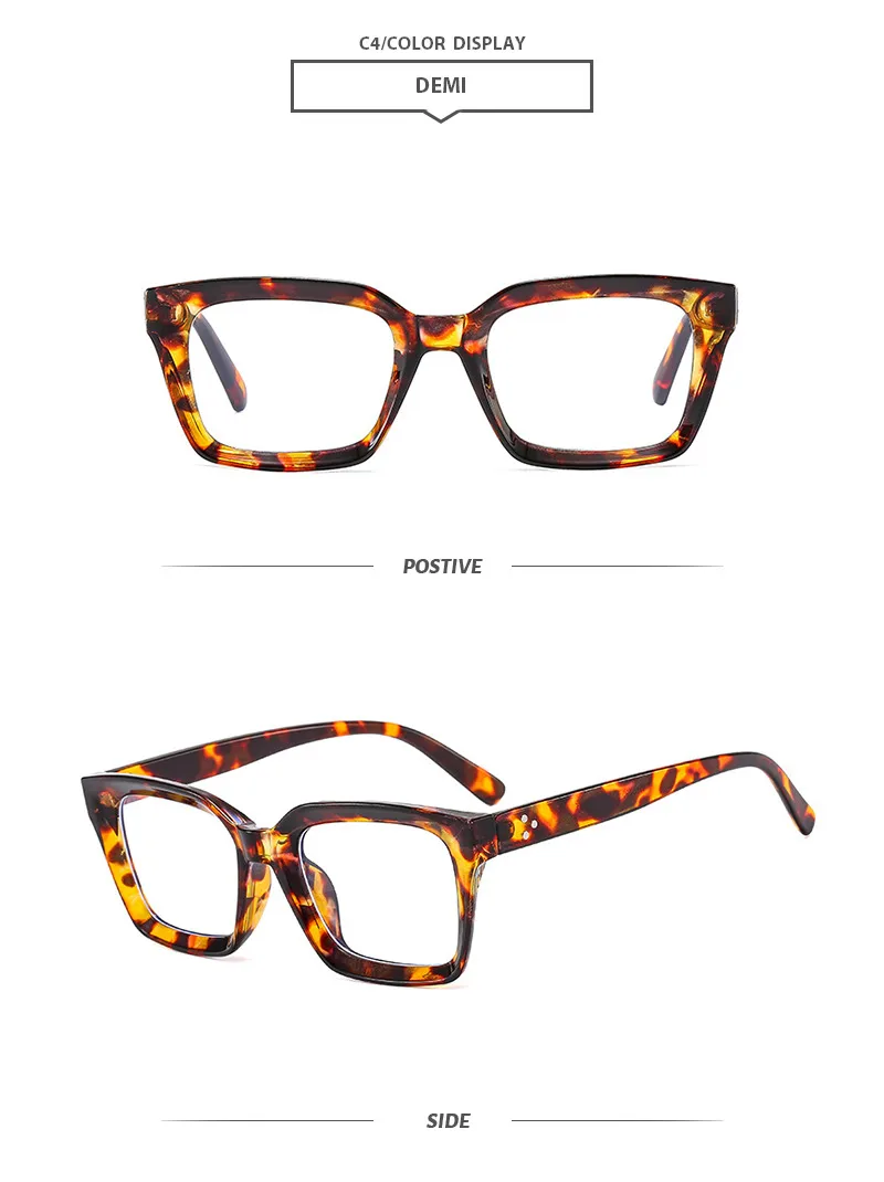 Wholesale Square Basic Simple Style Color Block Ac Full Frame Optical ...