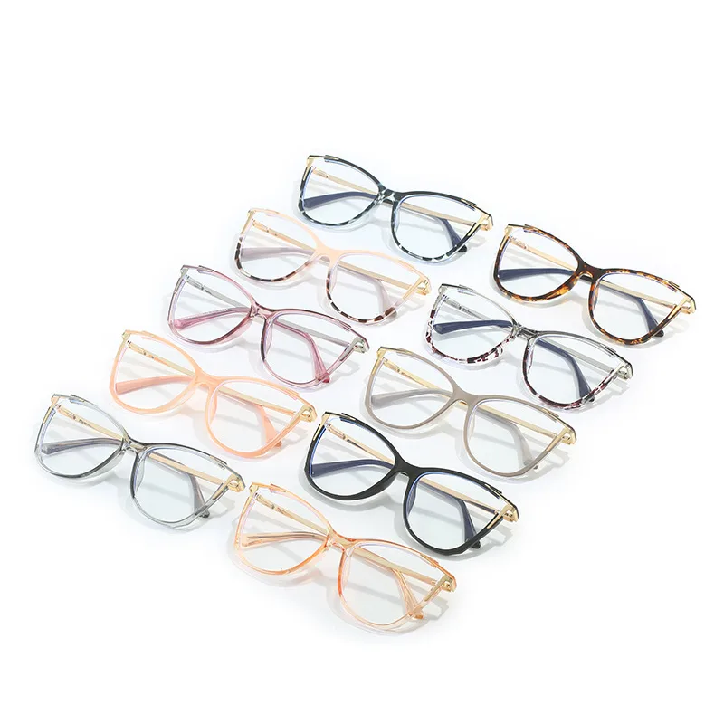 Cat Eye Basic Color Block Pc Full Frame Optical Glasses display picture 4
