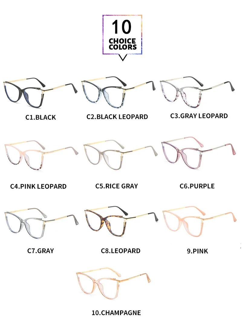Oeil De Chat De Base Bloc De Couleur Pc Plein Cadre Optique Lunettes display picture 6