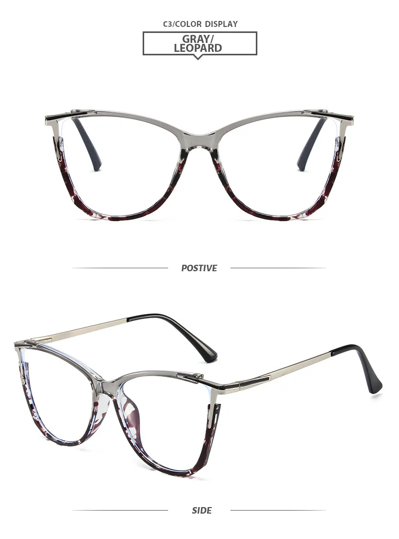 Ojo De Gato Básico Bloque De Color Ordenador Personal Fotograma Completo Gafas Ópticas display picture 10