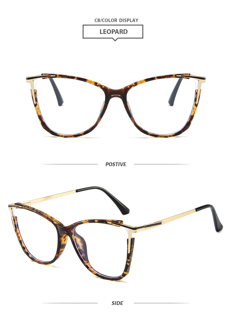 Ojo De Gato Básico Bloque De Color Ordenador Personal Fotograma Completo Gafas Ópticas display picture 15