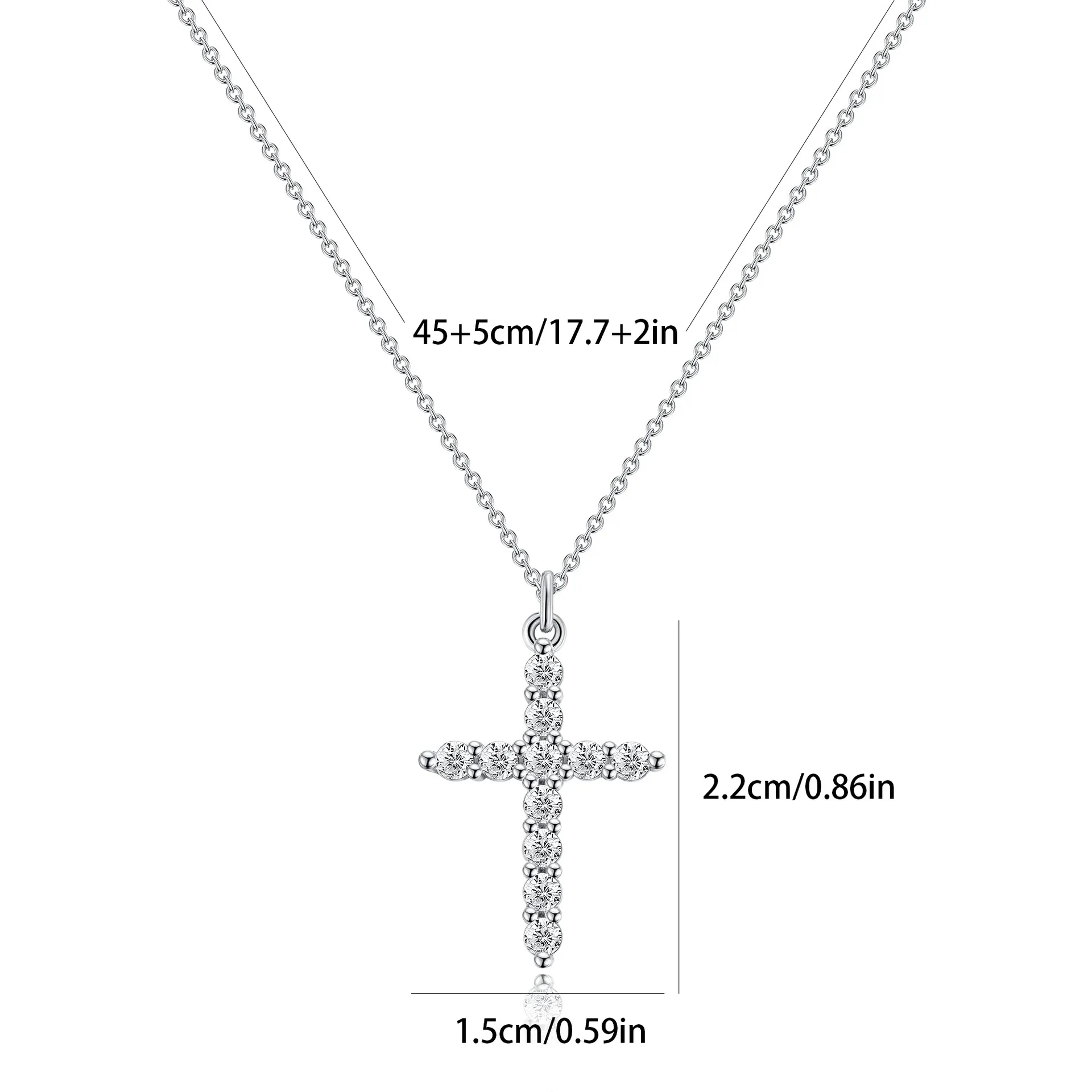 En Acier Inoxydable Plaqué Or Croix Pendentif Collier Plein Zircon Platine 18K Or Croix Collier Pour Les Femmes display picture 14