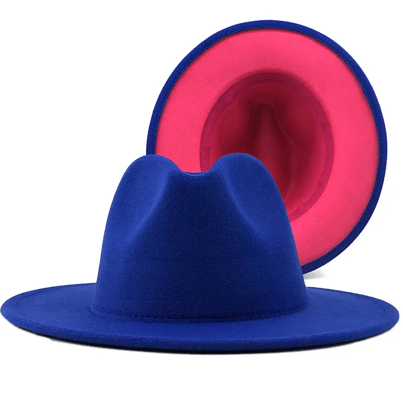 Sombrero De  De Estilo Europeo Y Americano, Nuevo Estilo Exterior, Sombrero Interior De Zafiro Rosa Rojo, Sombrero De Jazz De Estilo Étnico, Sombrero De Cachemira De Fieltro display picture 1