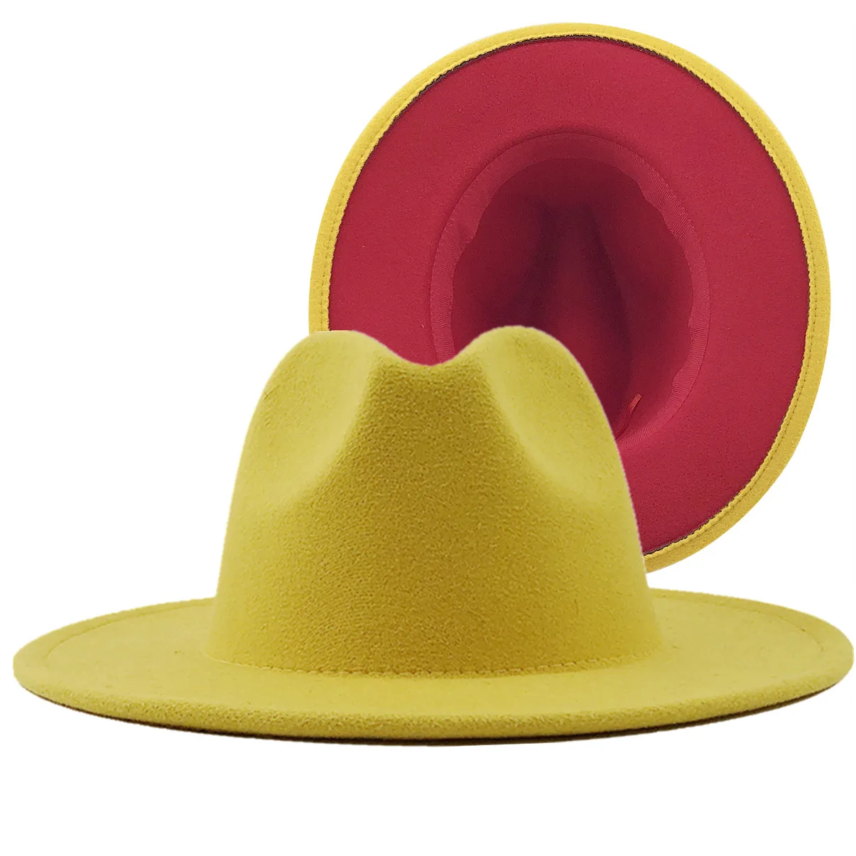 Sombrero De  De Estilo Europeo Y Americano, Nuevo Estilo Exterior, Sombrero Interior De Zafiro Rosa Rojo, Sombrero De Jazz De Estilo Étnico, Sombrero De Cachemira De Fieltro display picture 5