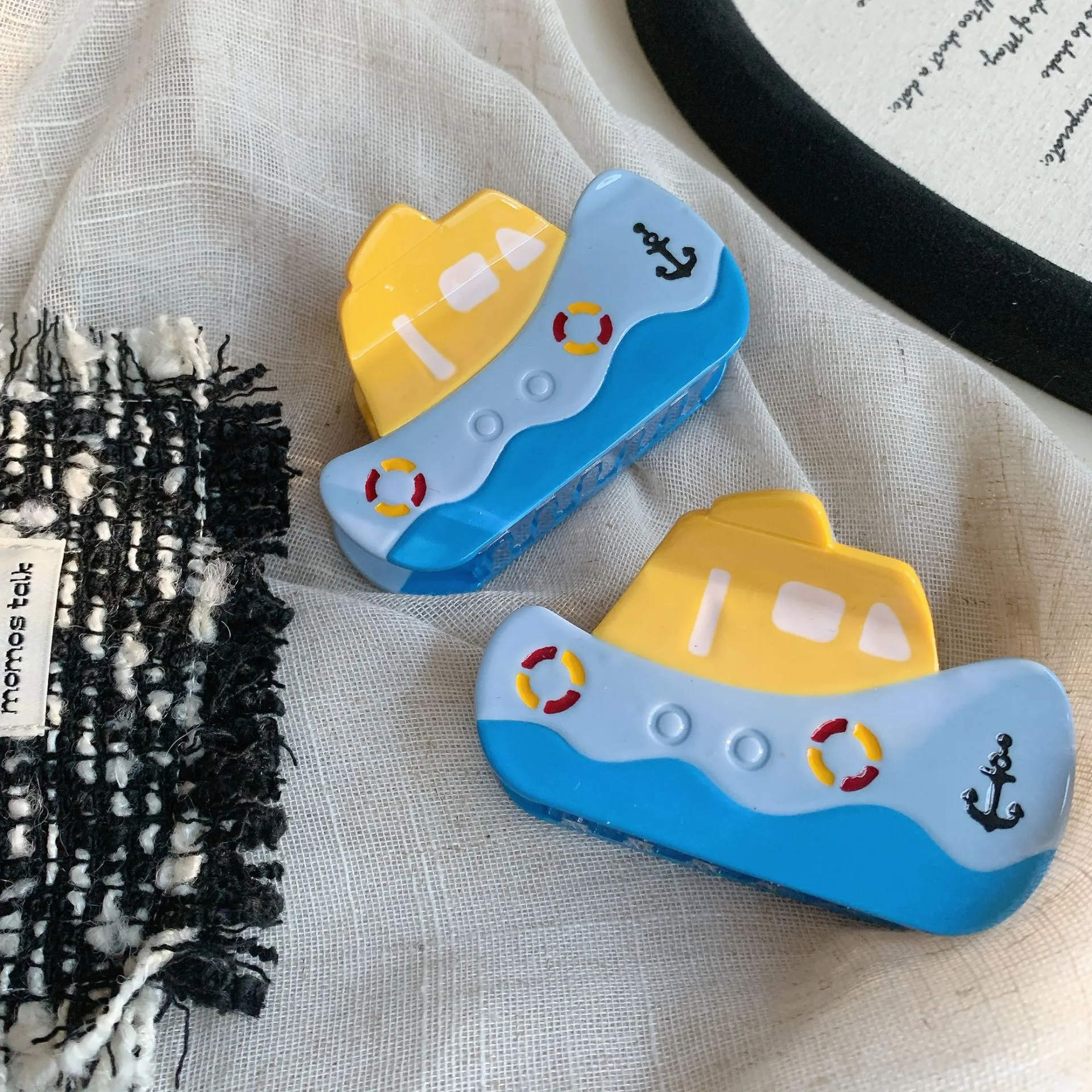 Mujeres Barco Estilo De Dibujos Animados Lindo Hojas De Acetato Garras De Pelo display picture 5