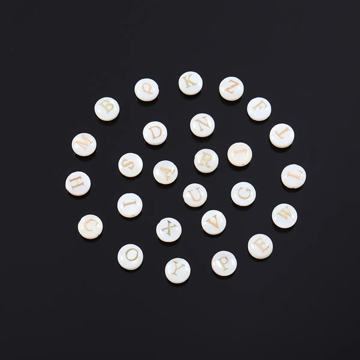 Round Letter Flower Elegant Simple Style Classic Style 304 Stainless Steel Artificial Pearl Shell Bracelets Wholesale display picture 5