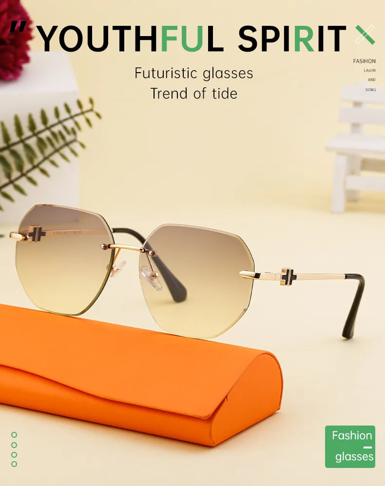 Square Casual Vacation Solid Color Pc Frameless Women's Sunglasses display picture 1