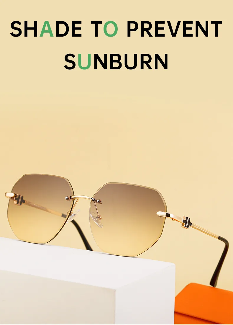 Square Casual Vacation Solid Color Pc Frameless Women's Sunglasses display picture 3