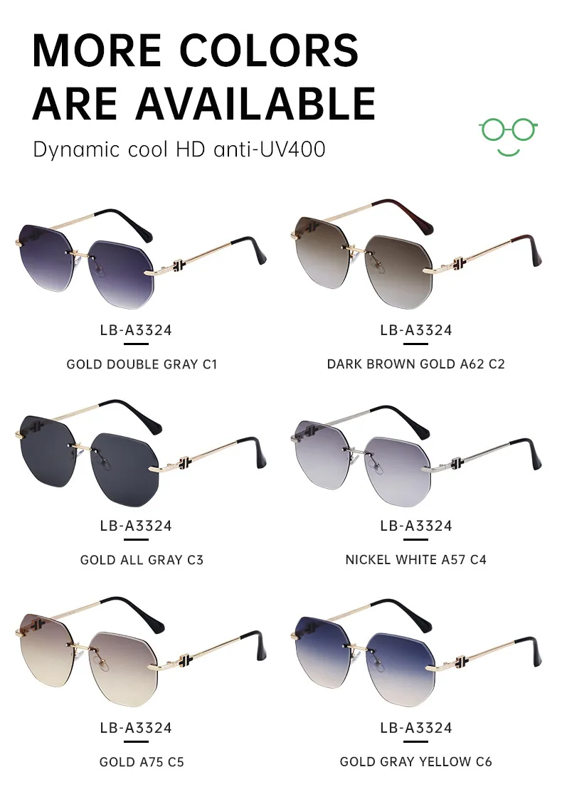 Square Casual Vacation Solid Color Pc Frameless Women's Sunglasses display picture 7