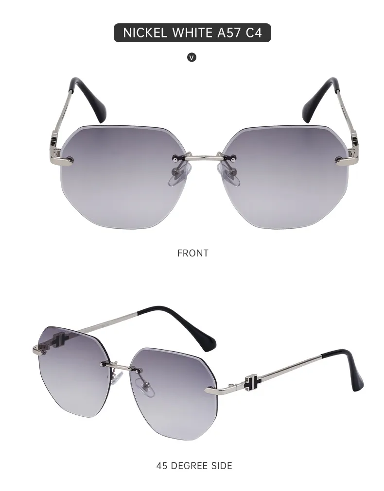 Square Casual Vacation Solid Color Pc Frameless Women's Sunglasses display picture 12
