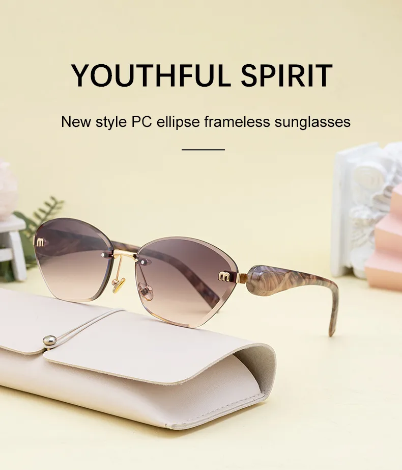 Retro Classic Style Geometric Pc Cat Eye Frameless Women's Sunglasses display picture 1