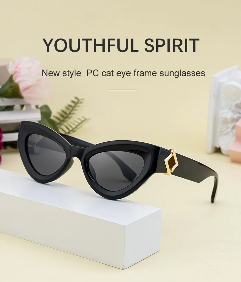Cat Eye Streetwear Geometric Pc Full Frame Women's Sunglasses display picture 1