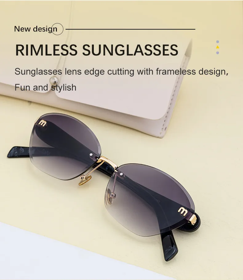 Lunettes De Soleil Sans Cadre Rétro Style Classique Géométrique Pc Cat Eye Femmes display picture 2